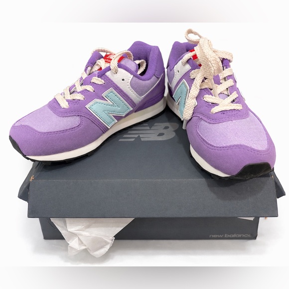 New Balance Other - New Balance 574 Kids Size 13 Wide Purple Blue Sneakers PC574HGK with Box